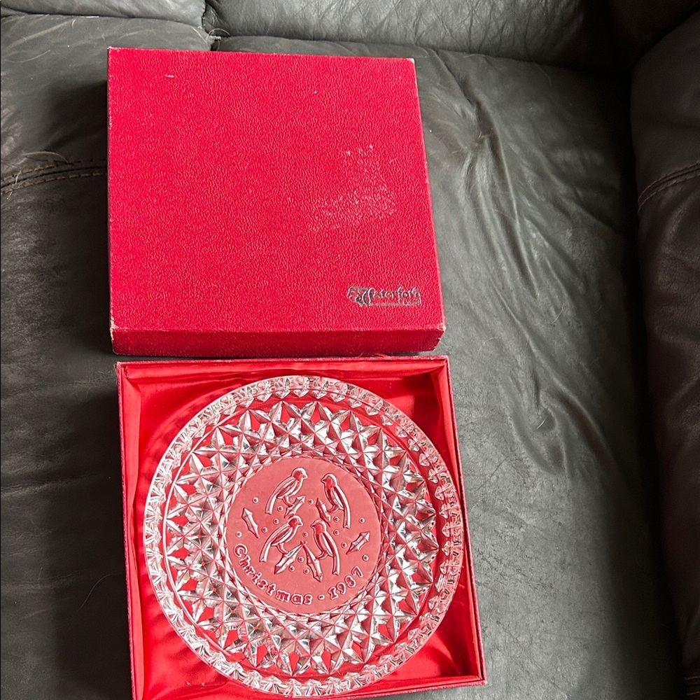 Waterford Crystal Plate with Red Box